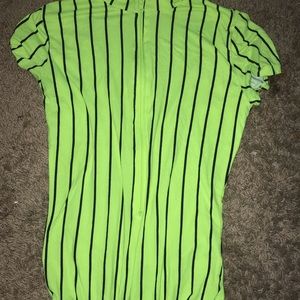 Stripe green and black body suit